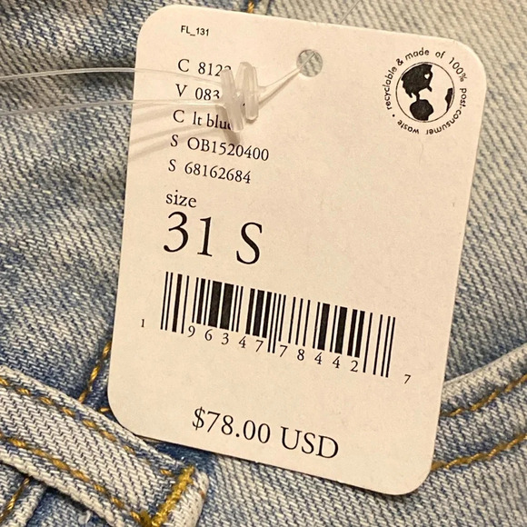 Nwt Free people, high-rise cropped straight jeans, curvy fit size 31 short - Picture 4 of 10